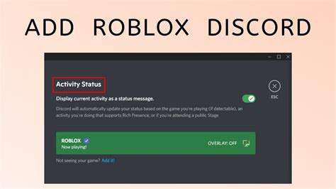 how to add roblox to discord status